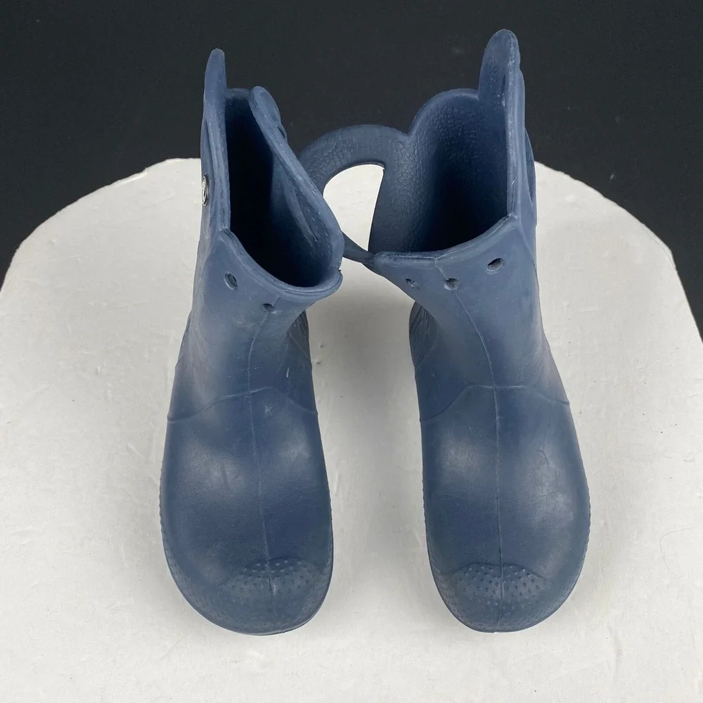 Crocs Kids Size C 12  Handle‎ It Rain Boots Navy Pull On  Waterproof,Outdoor